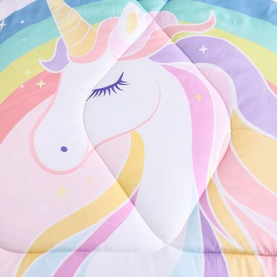 Dreamz Unicorn Digital Printed 4-Piece Micro Comforter Set 160x220 cm
