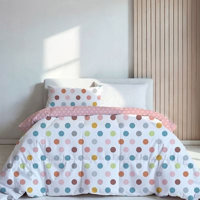 Dreamz Polka Digital Printed 4-Piece Micro Comforter Set 160x220 cm Dreamz Polka Digital Printed 4-Piece Micro Comforter Set 160x220 cm