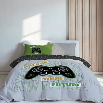 Dreamz Gamerzone Digital Printed 4-Piece Micro Comforter Set 160x220 cm Dreamz Gamerzone Digital Printed 4-Piece Micro Comforter Set 160x220 cm