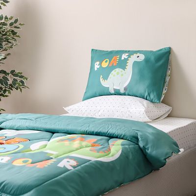 Dreamz Dino Digital Printed 4-Piece Micro Comforter Set 160x220 cm