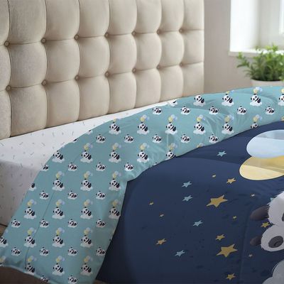 Dreamz Panda Digital Printed 4-Piece Micro Comforter Set 160x220 cm