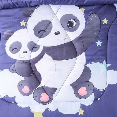 Dreamz Panda Digital Printed 4-Piece Micro Comforter Set 160x220 cm