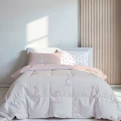 Dreamz Bunny Digital Printed 4-Piece Micro Comforter Set 160x220 cm