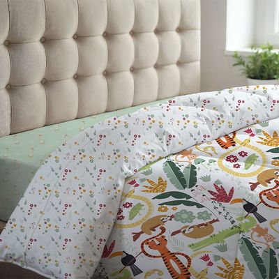 Dreamz Jungle Digital Printed 4-Piece Micro Comforter Set 160x220 cm