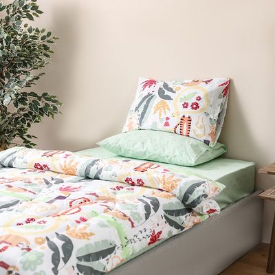 Dreamz Jungle Digital Printed 4-Piece Micro Comforter Set 160x220 cm
