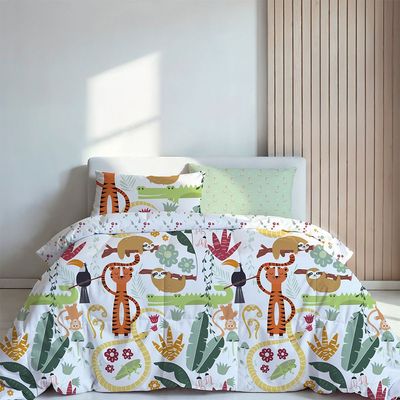 Dreamz Jungle Digital Printed 4-Piece Micro Comforter Set 160x220 cm Dreamz Jungle Digital Printed 4-Piece Micro Comforter Set 160x220 cm