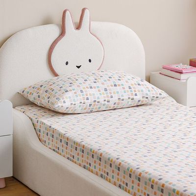 Dreamz Poppy Cotton Digital Printed Fitted Sheet With 1 Pillow Case-90x200+25 cm