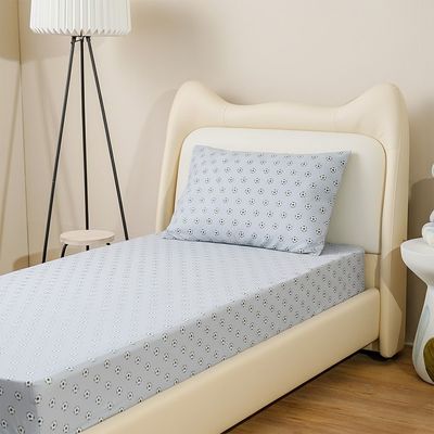 Dreamz Football Cotton Digital Printed Fitted Sheet With 1 Pillow Case-90x200+25 cm