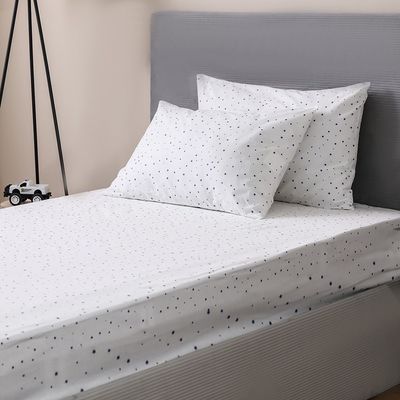 Dreamz Star Cotton Digital Printed Fitted Sheet With 1 Pillow Case-120x200+25 cm