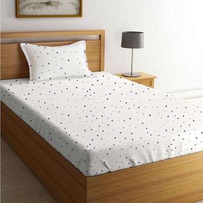 Dreamz Star Cotton Digital Printed Fitted Sheet With 1 Pillow Case-120x200+25 cm