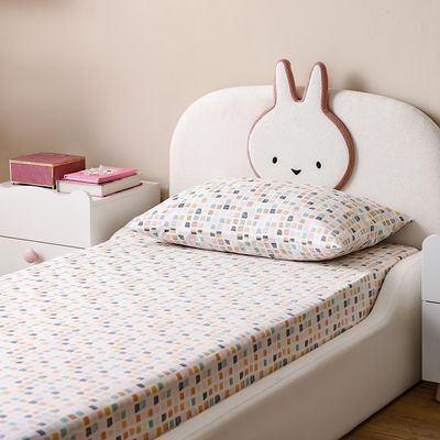 Dreamz Poppy Cotton Digital Printed Fitted Sheet With 1 Pillow Case-120x200+25 cm