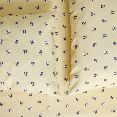 Dreamz Panda Cotton Digital Printed Fitted Sheet With 1 Pillow Case-120x200+25 cm