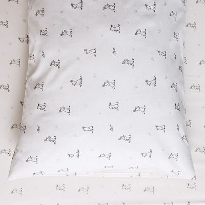 Dreamz Bunny Cotton Digital Printed Fitted Sheet With 1 Pillow Case-120x200+25 cm