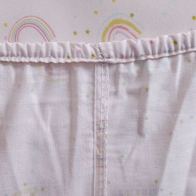 Dreamz Rainbow Cotton Digital Printed Fitted Sheet With 1 Pillow Case-120x200+25 cm