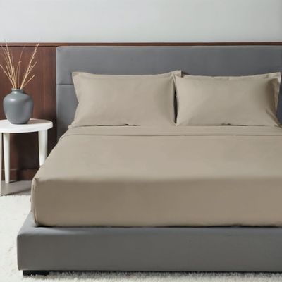 Kids 90x200 Solid Fitted Sheet- Beige