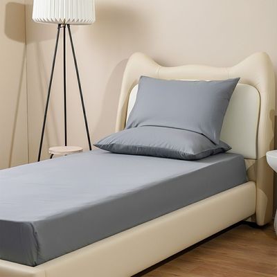 Kids 120x200 Solid Fitted Sheet-Grey