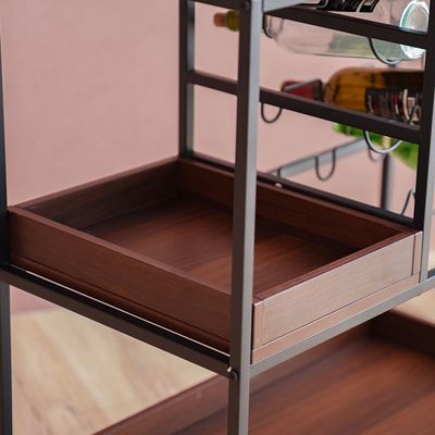 Jaguar 3-Tier Serving Trolley - Walnut/Black - With 2-Year Warranty