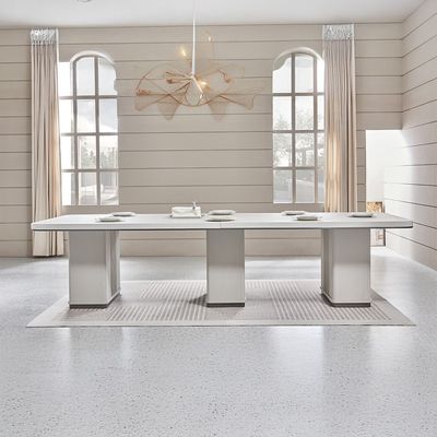 Aries 1+10 Dining set - Beige/L.Beige Oak veneer