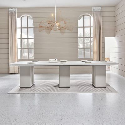 Aries 1+10 Dining set - Beige/L.Beige Oak veneer