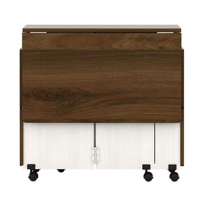 Algeria 1+4 Folding Table  Dining Set  - White Ash/Brown Walnut