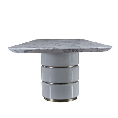 Fortville 1+10 High Gloss Dining Set - Light Grey / Brushed Light Gold