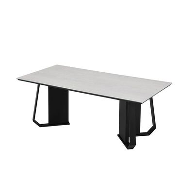 Everson 1+8 Stone Top Dining Set-Matt Beige/Black