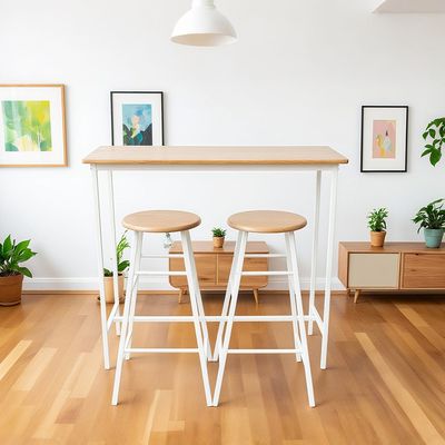 Paloz 1+2 High Table  Set - Sonoma Oak/White