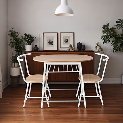 Alyaz 1+2 Dining Set - Sonoma Oak/White
