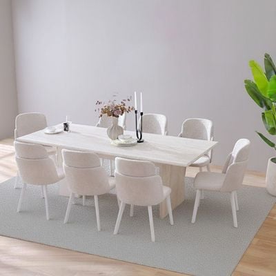 Vesta 1+8 Dining Set - Beige
