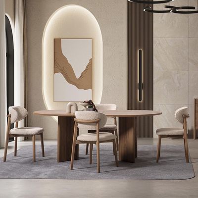 Letto 1+8 Dining Set - Beige/Walnut

