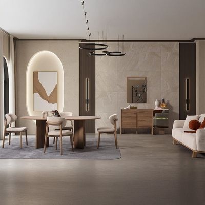 Letto 1+8 Dining Set - Beige/Walnut
