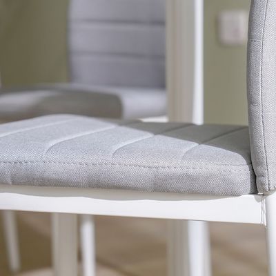 Sicilia 1+6 Tempered Glass Dining Set - White/Grey