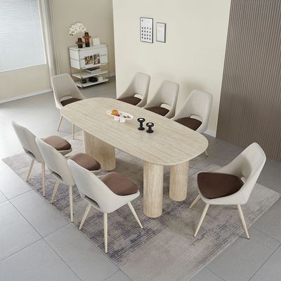 Nordic 1+8 Seater Dining Set - Beige/White