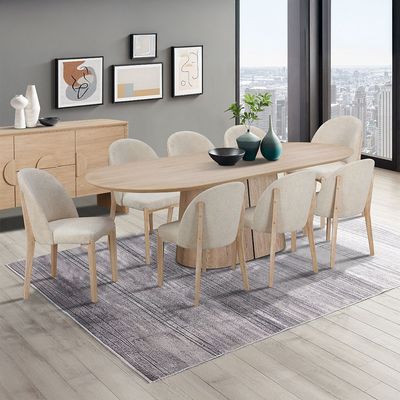 Kanso 1+8 Seater Dining Set - Natural Oak
