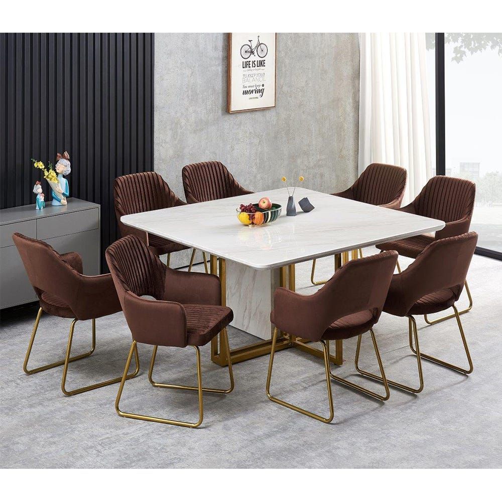 Buy Callista 1 8 Dining Set Marble White Brown With 2 Year