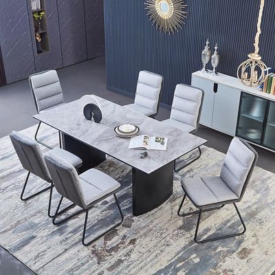 Arseni 1+6 Dining Set - Grey Sintered Stone