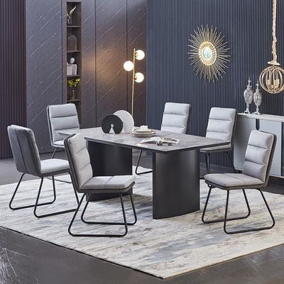 Arseni 1+6 Dining Set - Grey Sintered Stone