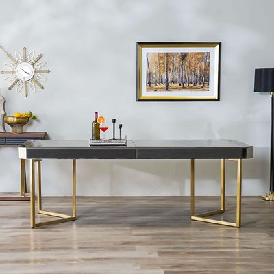 Gabby 8 Seater Dining Table - Gold / Antique Mirror