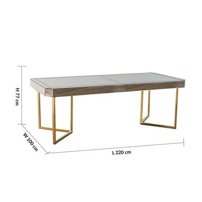 Gabby 8 Seater Dining Table - Gold / Antique Mirror