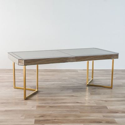 Gabby 8 Seater Dining Table - Gold / Antique Mirror