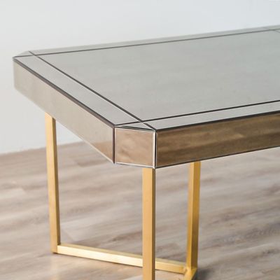 Gabby 8 Seater Dining Table - Gold / Antique Mirror