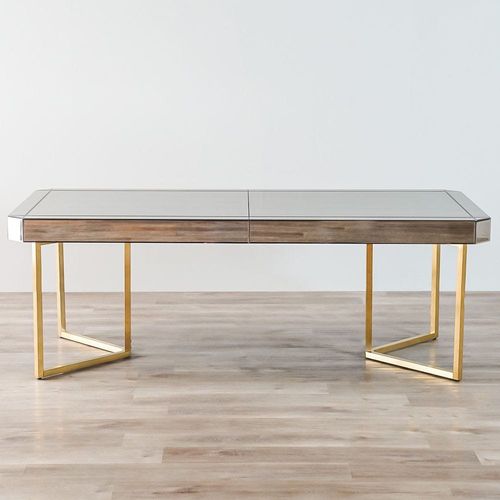 Gabby 8 Seater Dining Table - Gold / Antique Mirror