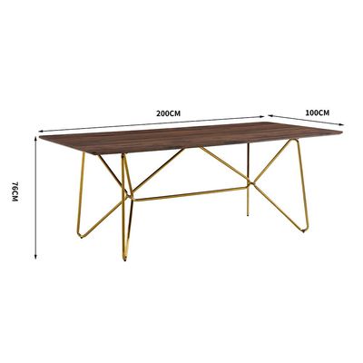 Cenadrin 6 Seater Dining Table - Walnut / Gold