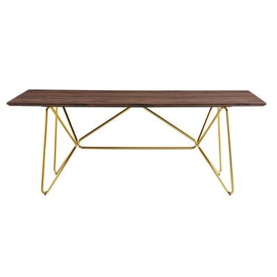 Cenadrin 6 Seater Dining Table - Walnut / Gold
