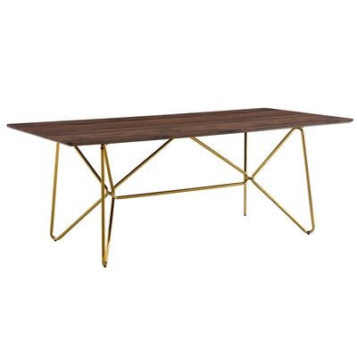 Cenadrin 6 Seater Dining Table - Walnut / Gold