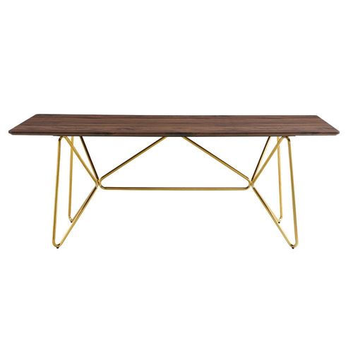 Cenadrin 6 Seater Dining Table - Walnut / Gold