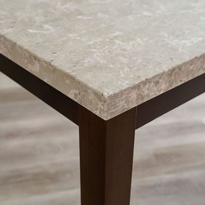 Brody 6 Seater Marble Dining Table - Beige / Dark 