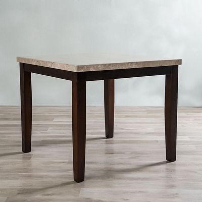 Brody Counter Height Dining Set- Beige / Dark Walnut