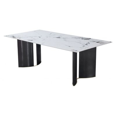 Niva 1+8 Dining Set Sintered Stone - White/Grey/Black - With 2-Year Warranty