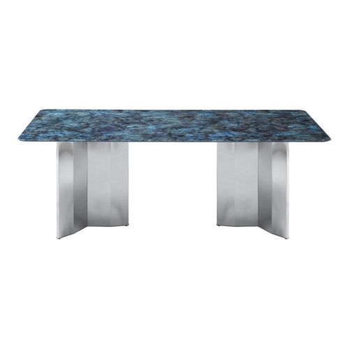 Reyna 8-Seater Sintered Stone Dining Table - Grey/Blue - With 2-Year Warranty